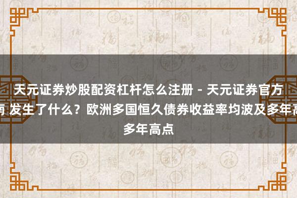 天元证券炒股配资杠杆怎么注册 - 天元证券官方指南 发生了什么？欧洲多国恒久债券收益率均波及多年高点