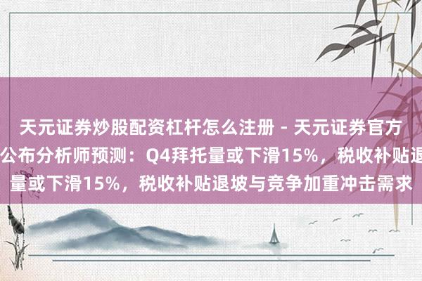 天元证券炒股配资杠杆怎么注册 - 天元证券官方指南 稀薄操作！特斯拉公布分析师预测：Q4拜托量或下滑15%，税收补贴退坡与竞争加重冲击需求